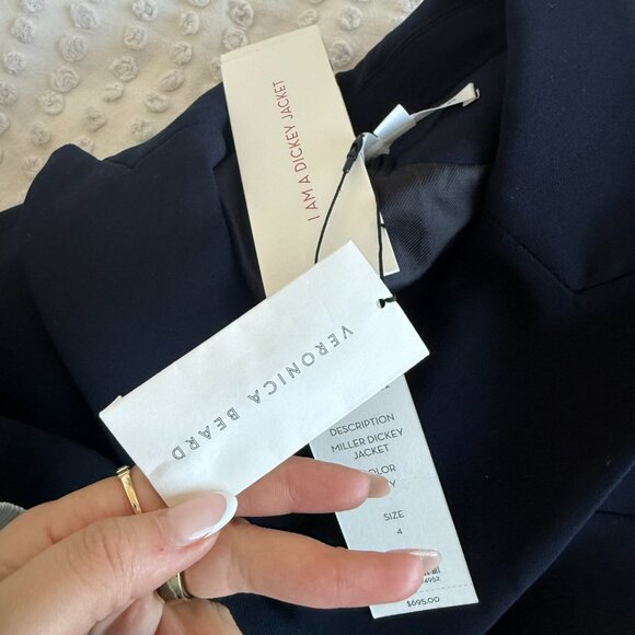 NWT Veronica Beard Miller Dickey Blazer Jacket In Navy Double Breasted Sz 16 - Picture 5 of 10